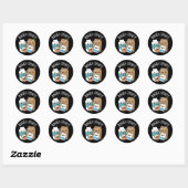 Sticker Rond Angry dients Funny Baking Pun Dark BG (Feuille)