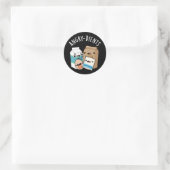 Sticker Rond Angry dients Funny Baking Pun Dark BG (Sac)