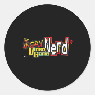 Sticker Rond Angry Video Game Nerd Logo Premium
