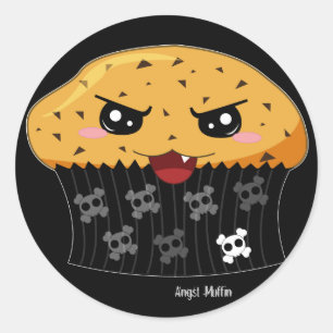 Sticker Rond Angst Muffin