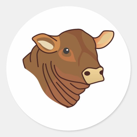 Sticker Rond Angus Head (Devant)
