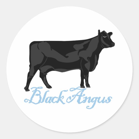 Sticker Rond Angus noir (Devant)