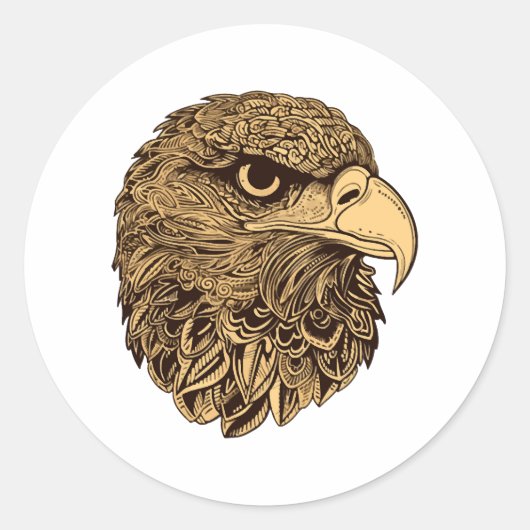 Sticker Rond Animal à tête d'aigle (Devant)