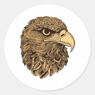 Sticker Rond Animal à tête d'aigle