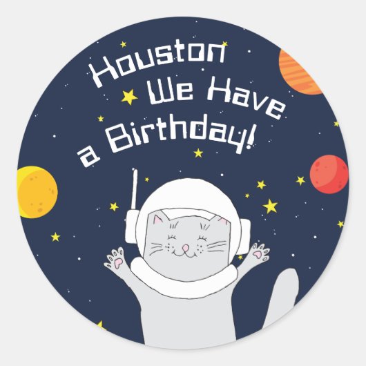 Sticker Rond Animal Astronaut Chat Avec Casque Spatial Clipart  (Devant)