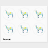 Sticker Rond Animal de cerfs géométrique (Feuille)