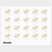 Sticker Rond Animal de fête Terrier écossais (Feuille)