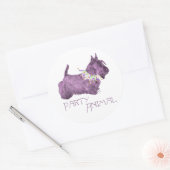 Sticker Rond Animal de fête Terrier Écossais (Enveloppe)