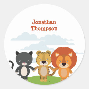 Sticker Rond Animal Friends Anniversaire