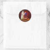 Sticker Rond Animal - Le lapin magique (Sac)