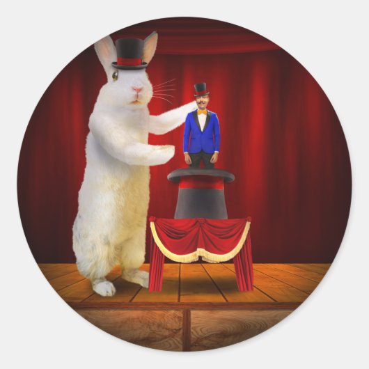 Sticker Rond Animal - Le lapin magique (Devant)