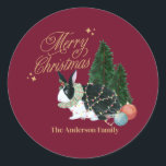 Sticker Rond animal mignon père Noël<br><div class="desc">mignon animal père Noël autocollant rond</div>