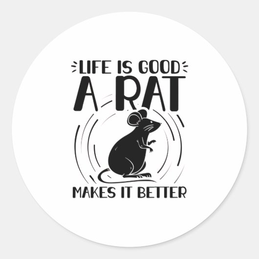 Sticker Rond Animal | Rats rongeurs Animaux Cadeaux (Devant)