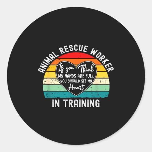 Sticker Rond Animal Rescue Worker In Training Appreciation  (Devant)