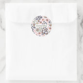 Sticker Rond Animalier avec Fleurs (Sac)