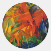 Sticker Rond Animals in a Landscape by Franz Marc (Devant)