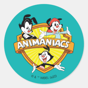 Sticker Rond Animaniacs   Warner Brothers & Sister WB Shield