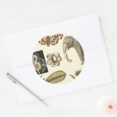 Sticker Rond Animaux agressés peints sur Arrière - plan de crèm (Enveloppe)