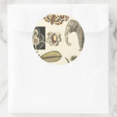 Sticker Rond Animaux agressés peints sur Arrière - plan de crèm (Sac)