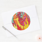 Sticker Rond Animaux amusants (Enveloppe)