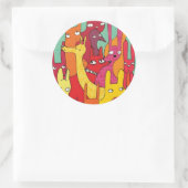Sticker Rond Animaux amusants (Sac)