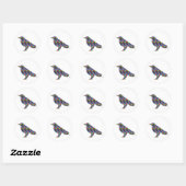 Sticker Rond Animaux Animaux Zoo Enfants S'AMUSER Jungle NavinJ (Feuille)