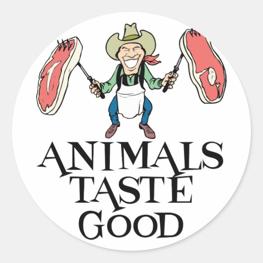 Sticker Rond Animaux Bon Goût (Devant)