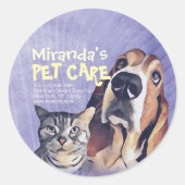 Sticker Rond Animaux de compagnie assis Bain Salon Grooming Foo (Devant)