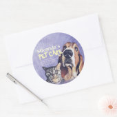 Sticker Rond Animaux de compagnie assis Bain Salon Grooming Foo (Enveloppe)