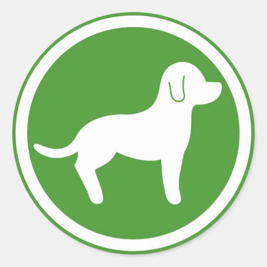 Sticker Rond Animaux de compagnie blanc et vert bienvenus (Devant)