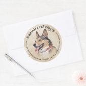 Sticker Rond Animaux de compagnie Grooming assis Bain Chien Bea (Enveloppe)