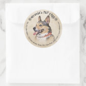 Sticker Rond Animaux de compagnie Grooming assis Bain Chien Bea (Sac)