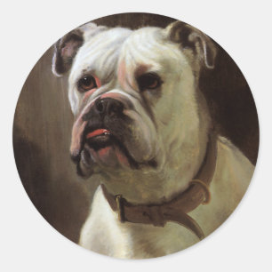 Sticker Rond Animaux de compagnie vintages, Portrait de chien d