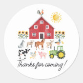 Sticker Rond Animaux de ferme Anniversaire (Devant)