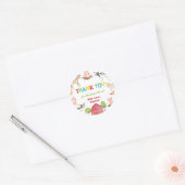 Sticker Rond Animaux de ferme Barnyard Anniversaire Merci Favor (Enveloppe)