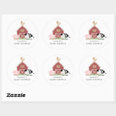 Sticker Rond Animaux de ferme Barnyard Baby shower blanc (Feuille)
