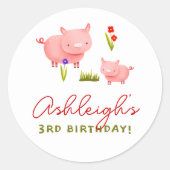 Sticker Rond Animaux de ferme Barnyard Bash fête d'anniversaire (Devant)