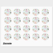 Sticker Rond Animaux de ferme Barnyard Pink Farmhouse Favoriser (Feuille)