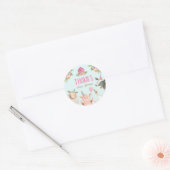 Sticker Rond Animaux de ferme Barnyard Pink Farmhouse Favoriser (Enveloppe)