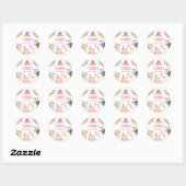 Sticker Rond Animaux de ferme Barnyard Pink Farmhouse Favoriser (Feuille)