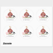 Sticker Rond Animaux de ferme Barnyard White Anniversaire (Feuille)