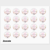 Sticker Rond Animaux de ferme de filles roses Anniversaire (Feuille)