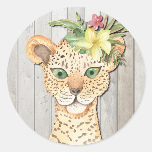 STICKER ROND ANIMAUX DE FÊTE (Devant)