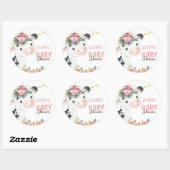 Sticker Rond Animaux de la ferme de vache Barnyard (Feuille)