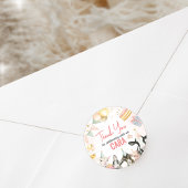 Sticker Rond Animaux de la ferme fête d'anniversaire