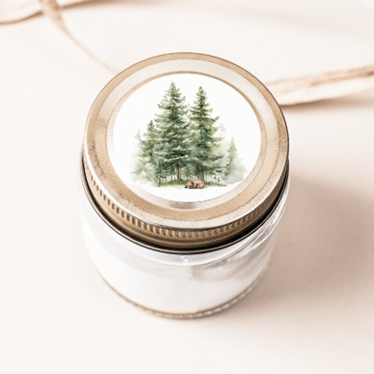 Sticker Rond Animaux de la Forêt | Cadeau de Baby Shower Ourson