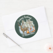Sticker Rond Animaux de la forêt de Noël (Enveloppe)