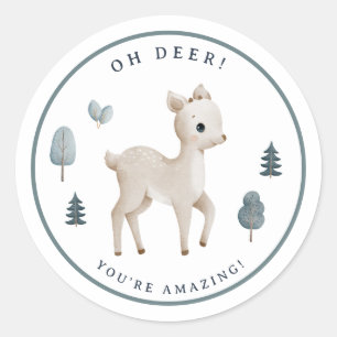 Sticker Rond Animaux de la forêt Récompense pour l'enseignant C