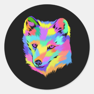 Sticker Rond Animaux de la Pop de renard arctique Zookeeper ani