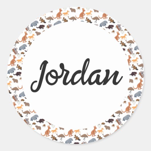 Sticker Rond Animaux de l'Australie faune australienne (Devant)